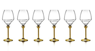 Сет Магическая гармония 6 бокалов для белого вина с позолоченными ножками