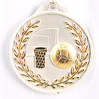 Медаль рельефная БАСКЕТБОЛ (серебро)8110