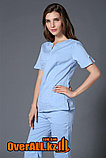 Голубой женский медицинский костюм, фото 3