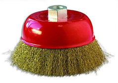 ЩЕТКА крацовка  чашка 125 мм медная