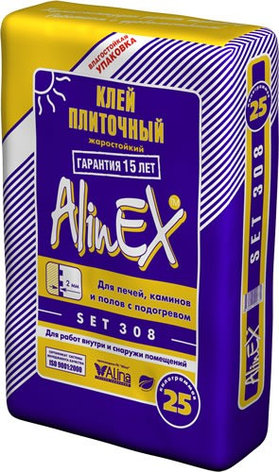 Плиточный клей СЭТ SET 308 (Alinex) 25кг. клей жаростойкий, фото 2