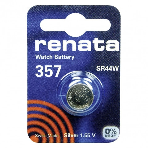 Батарейка Renata  357 SR44W 1.55V, 1 шт, блистер
