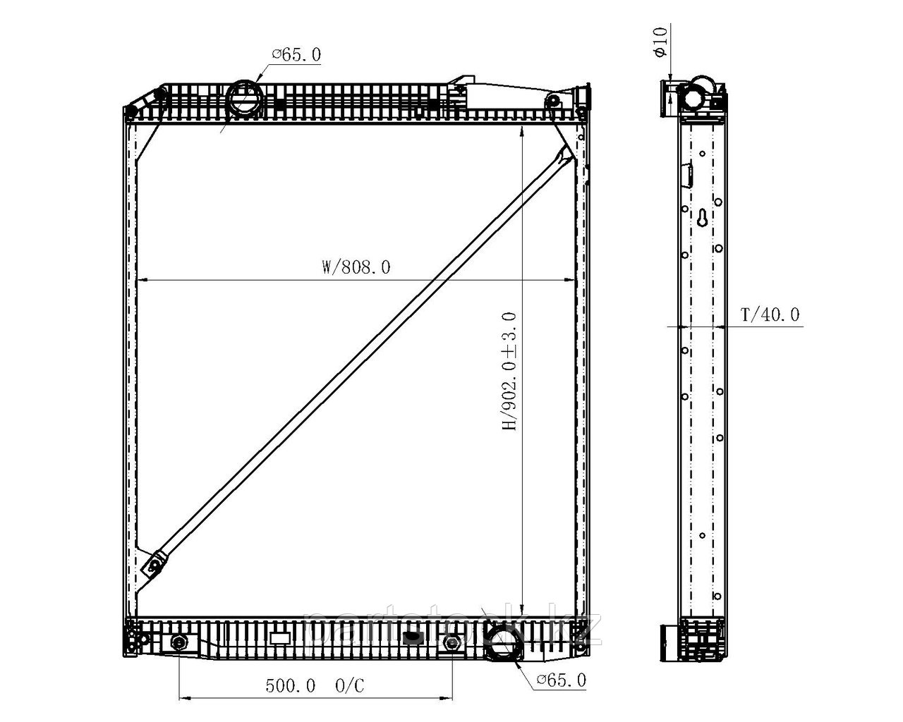Радиатор водяной 808x902x42 на MERCEDES, МЕРСЕДЕС, BEHR 8MK 376 721-221