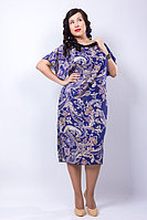 Яркое платье полуприлегающего силуэта. Россия. Размер - 60.