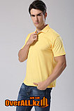 Желтая мужская рубашка поло с коротким рукавом, фото 2