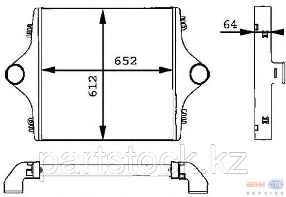 Интеркулер 652x612x66 на MAN, МАН, BEHR 8ML 376 723-741