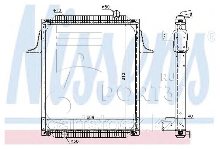 Радиатор водяной Euro 2  на RENAULT, РЕНО, NISSENS 63789A