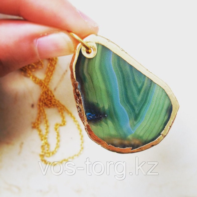 Кулон на цепочке " Agate slice necklace" - фото 6 - id-p22214445