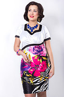 Эффектное стильное платье прилегающего силуэта из полотна сатин-стрейч. Размер - 54.