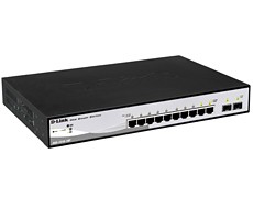 D-link DGS-1210-10P коммутатор WebSmart 8 PoE 10/100/1000Base-T + 2 комбо-портами 1000Base-T/SFP