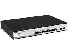 D-link DGS-1210-10P WebSmart коммутатор 8 PoE 10/100/1000Base-T + 2 комбо-портами 1000Base-T/SFP