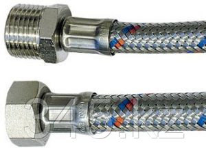 Подводка гибкая ЗУБР для воды, оплетка из нержавеющей стали, г/ш 1/2" - 0,8м, фото 2