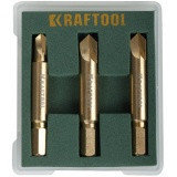 Набор экстракторов KRAFTOOL для выкручивания крепежа с износом граней шлица до 95%.PH1/PZ1,PH2/PZ2,PH3/PZ3,3 предмета                                 , фото 2
