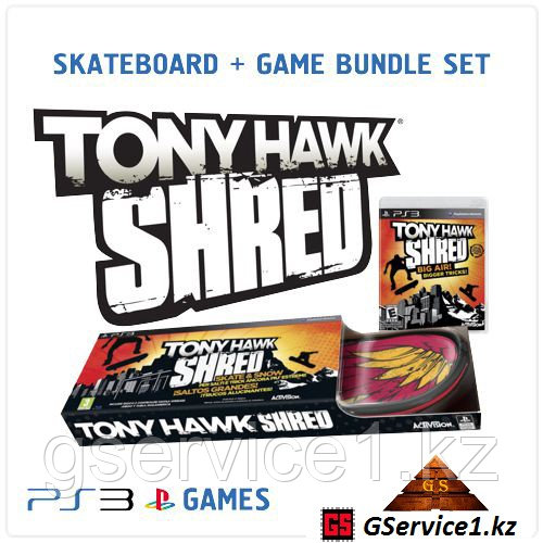 Tony Hawk SHRED Skateboard + Game Bundle Set (PS3)