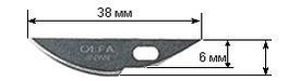 Лезвия OLFA закругленные для ножа AK-4, 6(8)х38х0,45мм, 5шт                                                             