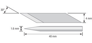 Лезвия OLFA специальнные, для для ножа OL-AK-5, в боксе-подставке, игла 1,6мм, 4мм/30шт - фото 1 - id-p22285439