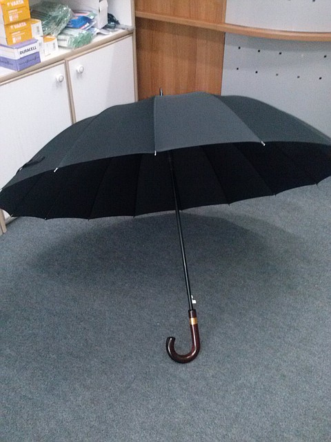 Зонт трость черный - фото 1 - id-p1133295