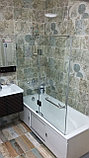 Стеклянный экран складывающийся из безопасного 8 мм стекла для ванны "А23", фото 2