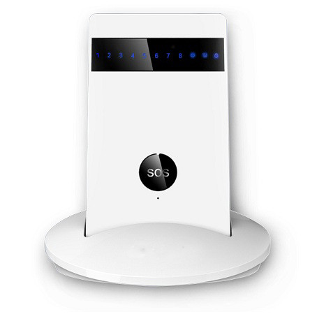 Основной блок беспроводной GSM-сигнализации "SHIELD SLIM" на подставке во время зарядки