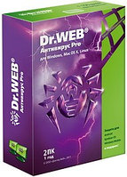 Анттивирус Dr. web Pro (коробка 2 пк/1 год)