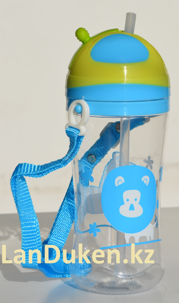 Детская бутылочка с трубочкой 500 мл голубая - фото 3 - id-p25253330