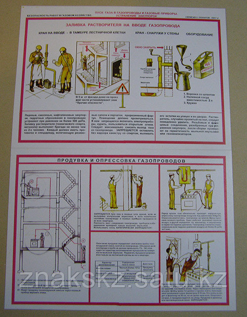 Плакат "Безопасность работ в газовом хозяйстве" комплект - 5 плакатов - фото 4 - id-p22401743