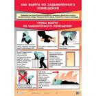 Плакат "Как выйти из задымленного помещения" (70х100 см, лам.)