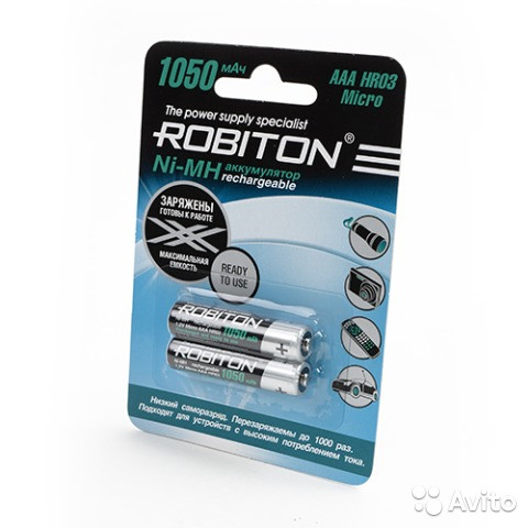 Robiton AAA 1050mAh низкий саморазряд RTU1050MH-2
