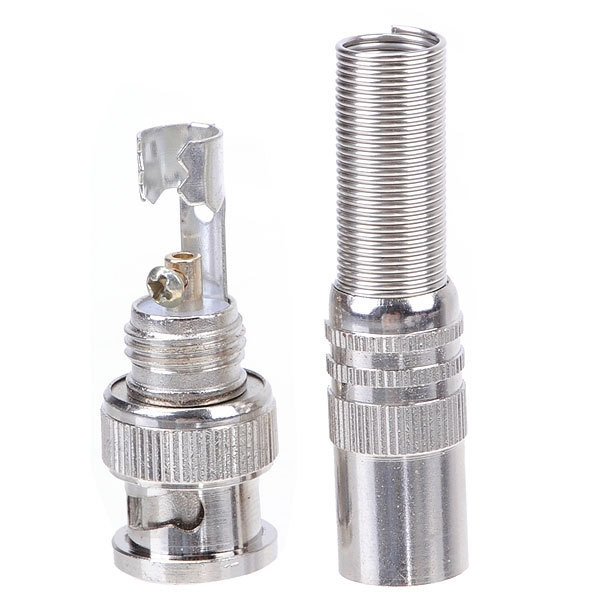 Разъём BNC штекер под винт с металлической пружиной, тип - штекер BNC,  контакт - под винт