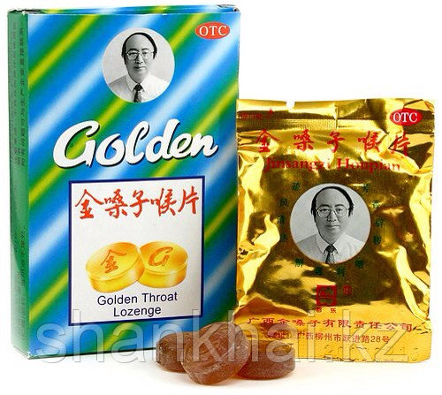 Леденцы "Golden Throat Lozenge" от кашля и боли в горле 12шт