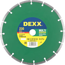 Круг отрезной алмазный DEXX универсальный, сегментный, для УШМ, 230х7х22,2мм                                                                          