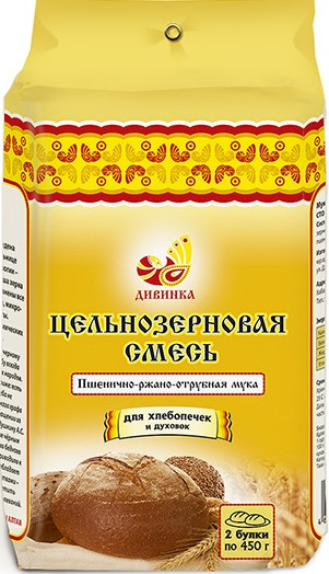 Пшенично-Ржано-Отрубная мука, цельнозерновая смесь, 700гр