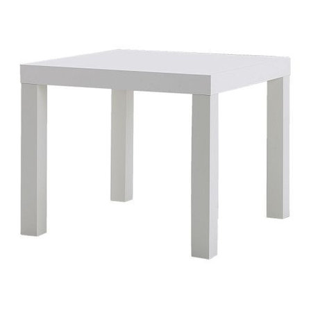 Придиванный столик ЛАКК белый 55x55 см ИКЕА, IKEA, фото 1