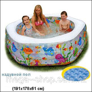 Бассейн семейный Intex 56493 "Океанский риф" 191х178х61 см с надувным дном