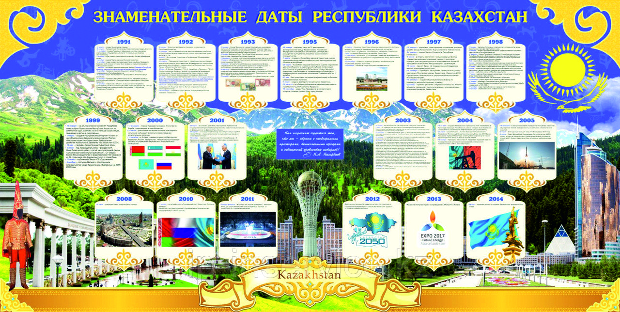 Стенд Знаменательные даты Казахстана - фото 1 - id-p80587