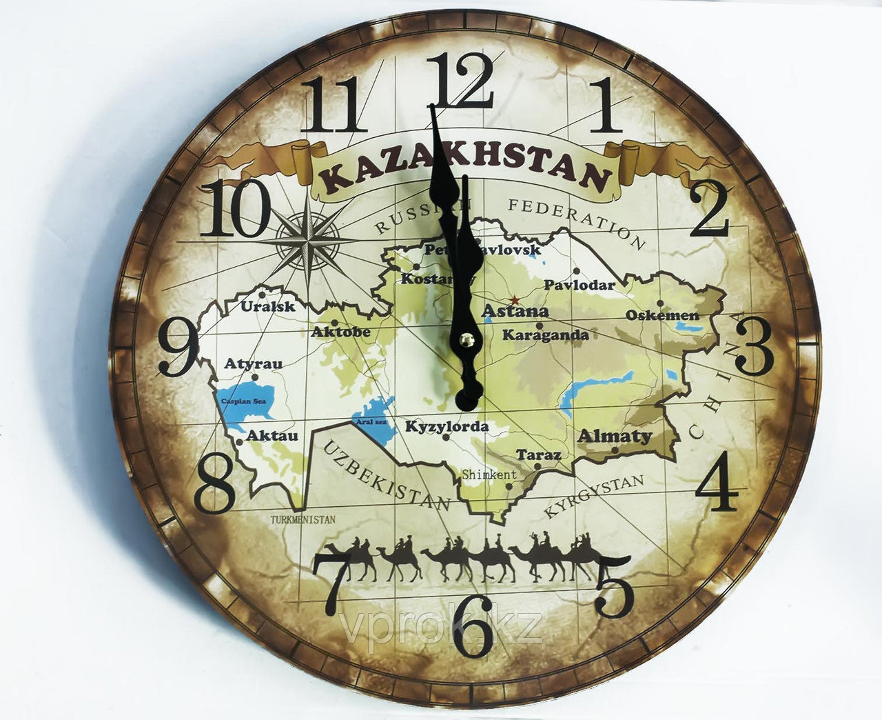 Сувенирные часы "Карта Казахстана", 36 см