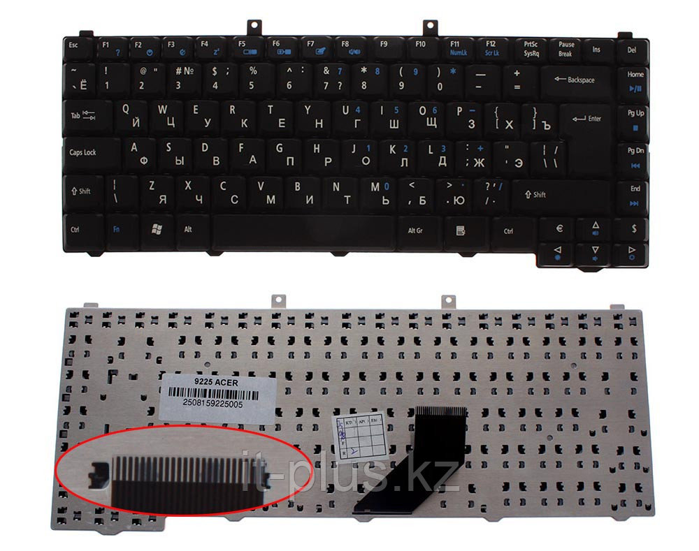 Клавиатура для ноутбука Acer Aspire 5100/ 3100/ 3600/ 5110/ 3100/ 5110, RU, черная