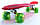 Пластборд (Пенни борд) 22,5" TRANSPARENT (красная прозрачная дека / зеленые прозрачные колеса), фото 2