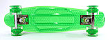 Пластборд (Пенни борд) 22,5" TRANSPARENT (зеленая прозрачная дека / прозрачные колеса со светодиодами), фото 5