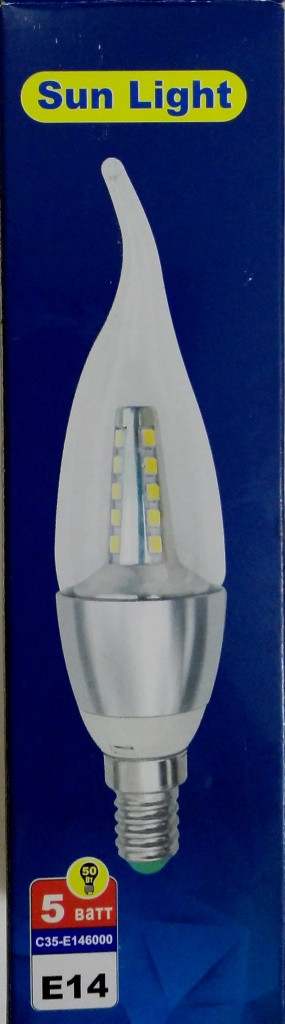 LED Свеча 5 Вт. Е27 6000К C35