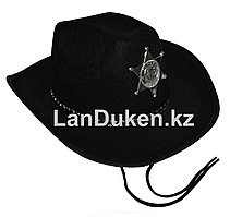 Карнавальная Шляпа Шерифа большая (черная)