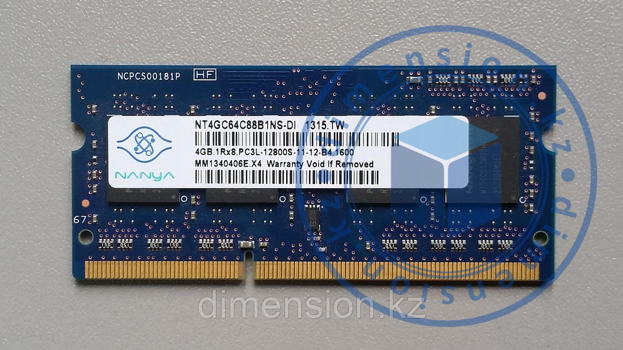 Низковольтная ОЗУ для ноутбука  DDR3 DDR3L 4GB PC3L 1600 1,35В (1.35V)