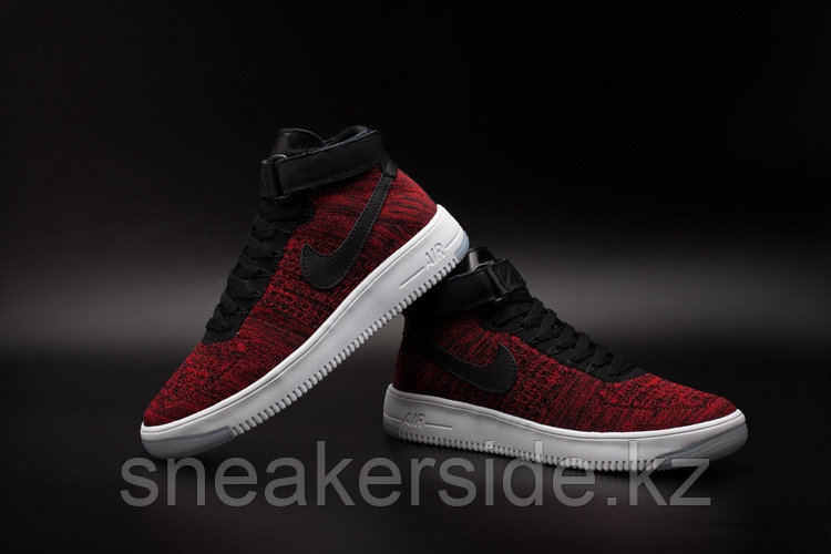 Кроссовки Nikе Air Force 1 Mid Flyknit 2016 Red (36-44) - фото 4 - id-p24223470