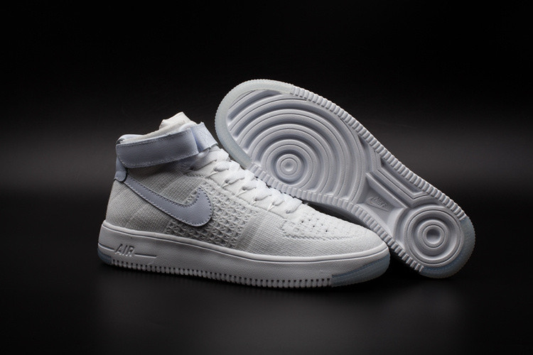 Кроссовки Nikе Air Force 1 Mid Flyknit 2016 White (36-44) - фото 1 - id-p24223471