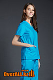 Голубой женский медицинский костюм, фото 4