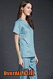 Серо-голубой женский медицинский костюм, фото 3