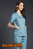 Серо-голубой женский медицинский костюм, фото 4