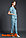 Серо-голубой женский медицинский костюм, фото 2