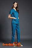 Синий женский медицинский костюм, фото 3