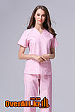 Розовый женский медицинский костюм, фото 4